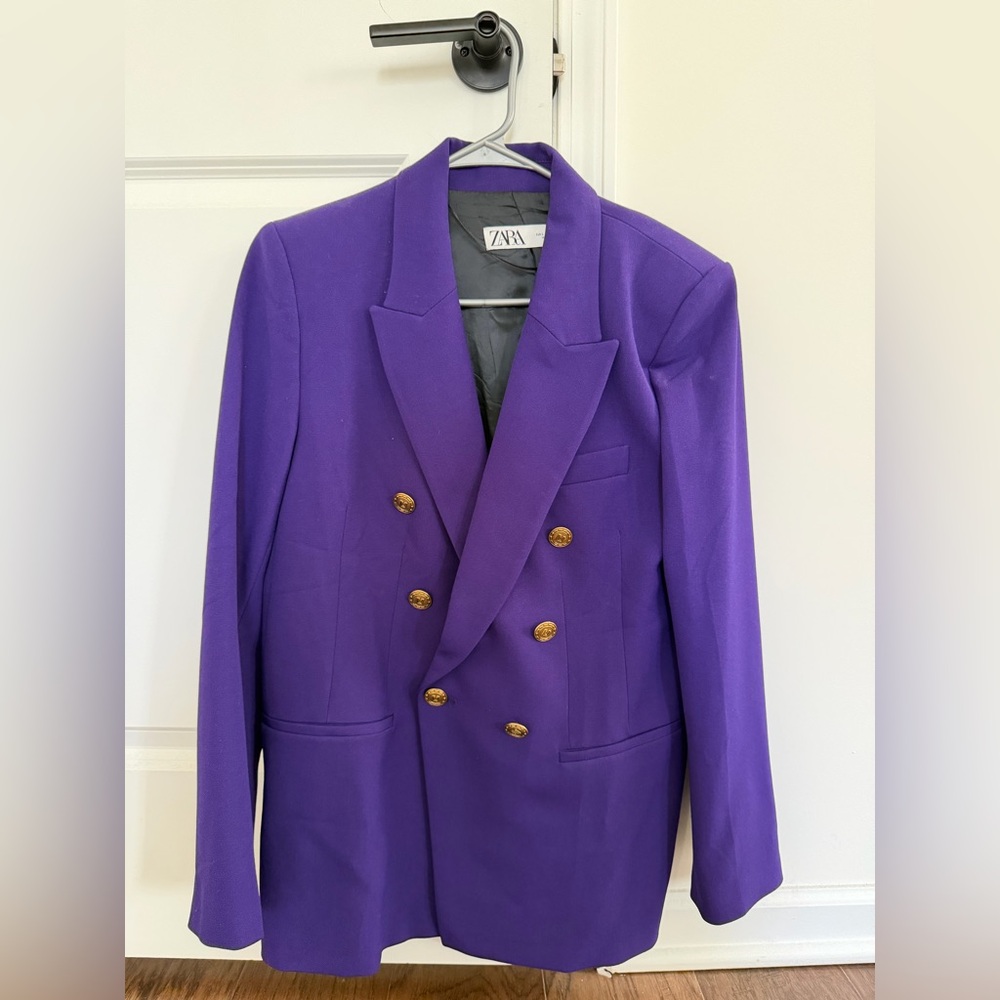 Zara Violet Jacket with Metallic Accents
